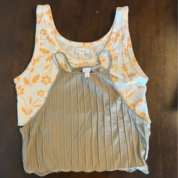 Colsie Lounge Crop Top Shirts Crops (2) Large - Picture 1 of 9